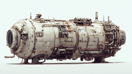 Naklejka premium Rusty Spacecraft with Studio Shot.