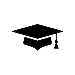 Simple and Elegant Graduation Cap Icon for Education and Academic Achievement Themes, Ideal for Illustrations, Graphics, and Promotional Materials