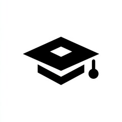 Simple and Modern Graduation Mortarboard Cap Icon Suitable for Academic Themes, Education Materials, and Celebratory Events with Distinctive Square Design