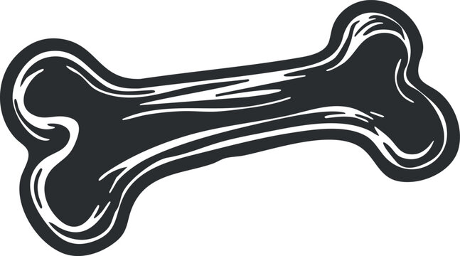 A simple and playful illustration of a dog bone ideal for pet related designs.