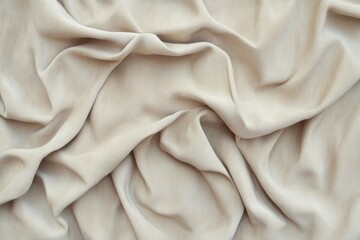 Obraz premium Draped beige fabric, soft texture, elegant folds, luxurious material.