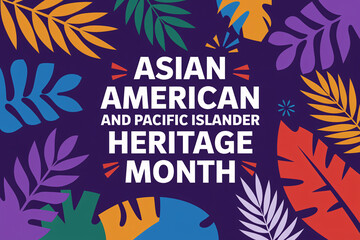 A striking illustration celebrating Asian American and Pacific Islander Heritage Month with bold colors and design.