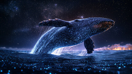 whale at night,