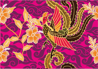 Indonesian Batik with a very beautiful and unique peacock motif is suitable for textiles.