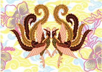 Indonesian Batik with a very beautiful and unique peacock motif is suitable for textiles.