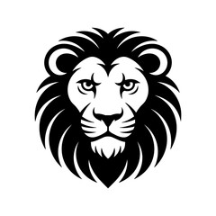 Lion head vector logo, Wild roaring lion king head tattoo set, Front and side view predator face, minimal lions heads icon black and white ink sketch silhouettes design, Eps, Ai, Svg format