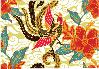 Indonesian Batik with a very beautiful and unique peacock motif is suitable for textiles.
