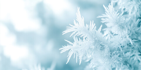 Close-up of ice crystals and frost on glass. Abstract winter background, crystalline ice, precipitation