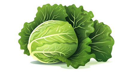 Obraz premium Fresh Whole Cabbage with Green Leaves: High-Quality Raw Vegetable Photo Collection