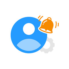 User account avatar with notification bell icon illustration. account activity alerts, notifications, and user updates. Perfect for mobile apps, websites, dashboards, and UI elements