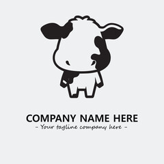 Cow illustration black and white for logo company vector image
