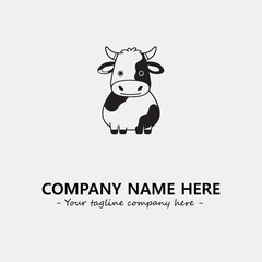 Cow illustration black and white for logo company vector image
