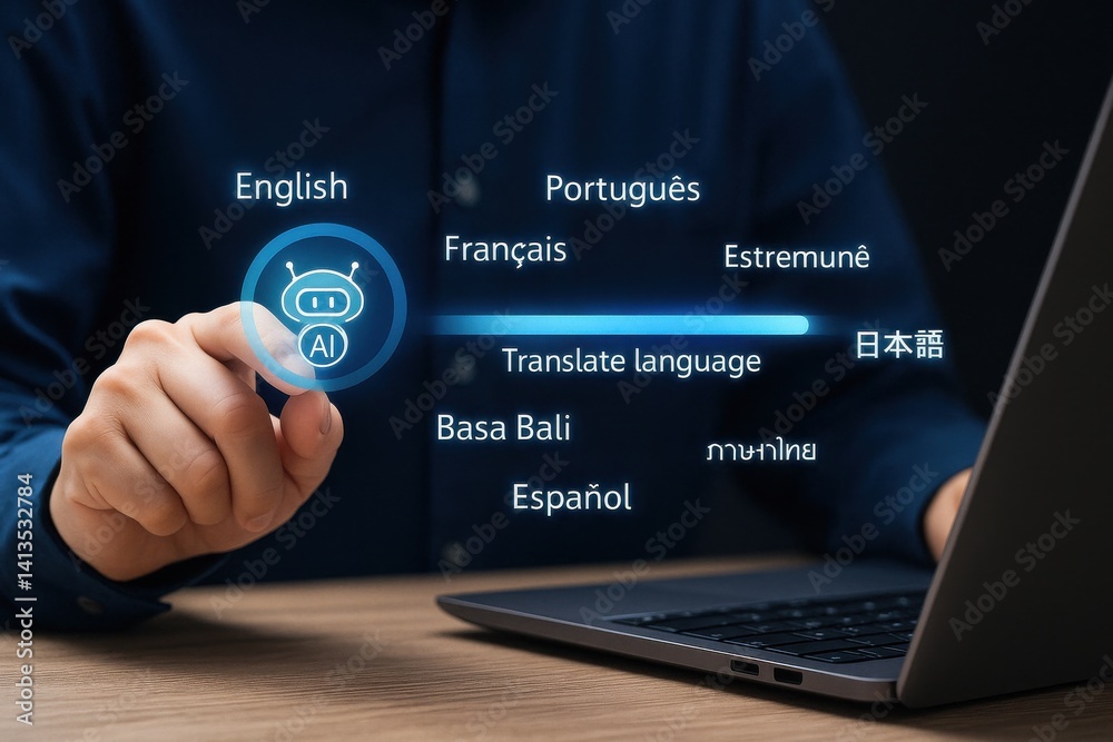 Fototapete translation technology: a cutting-edge image illustrating the innovative use of artificial intellige