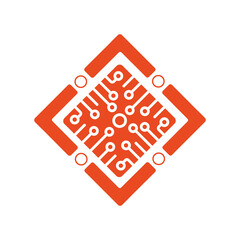 A diamond-shaped logo that symbolizes the network, connection