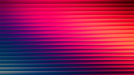 Abstract ribbed fractal glass texture effect with smooth fluted horizontal lines of colorful gradient. Bold and dynamic design blending bright colors and geometry for modern visual art project. Vector