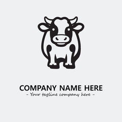 Cow illustration black and white for logo company vector image
