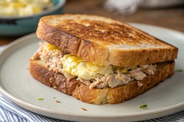 Baked tuna egg sandwich