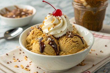 Brown sugar ice cream sundae