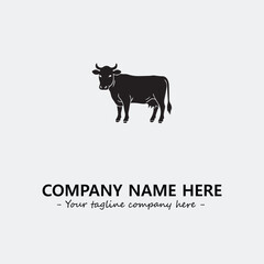 Cow illustration black and white for logo company vector image
