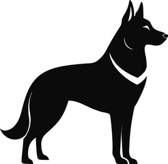 German Shepherd Dog Silhouette Minimalist Profile Design.