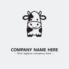 Cow illustration black and white for logo company vector image
