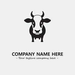 Cow illustration black and white for logo company vector image

