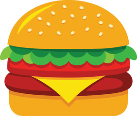 Mouth-Watering Digital Art of Cheeseburger with Melted Cheese and Crisp Lettuce.