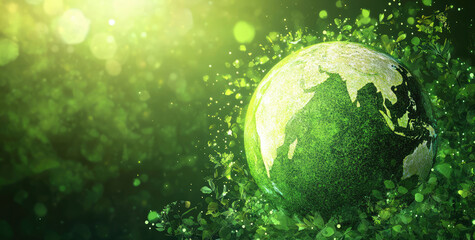 save the green planet, abstract organic background in green color