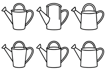 Various Crop Watering Tool Icons Set