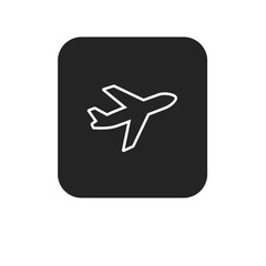 Fototapeta premium Airplane icon on black background for travel or transport 