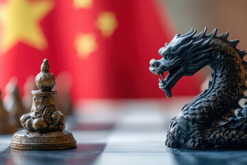 A vase is prominently displayed in the foreground, potentially symbolizing trade tensions between the US and China, reflected in the filename theme.