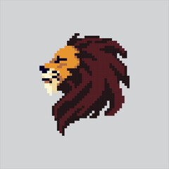 Fototapeta premium Pixel art illustration Lion Animal. Pixelated Lion Beast. Carnivore Lion Beast Animal Icon pixelated for the pixel art game and icon for website and video game. old school retro.