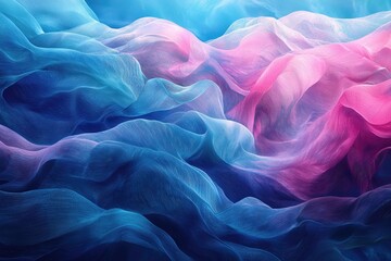 Obraz premium Abstract Blue and Pink Fabric Texture Draped Silk Background