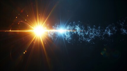 Dual colored blue and orange burst