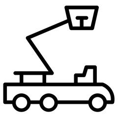 Boomlift Crane Elevator Line Icon