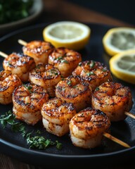 Grilled Shrimp Skewers with Lemon and Fresh Herbs