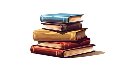 Fototapeta premium Professional and Colorful Stack of Books Cartoon Illustration for Educational Design