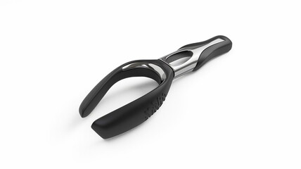 Obraz premium Photorealistic image of a magnetic wine opener with smooth edges on a white background