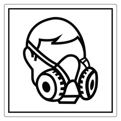 Line Art of Person Wearing Gas Mask for Safety and Protection Concept Illustration