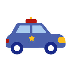 Obraz premium Police Car Icon in Simple Style with Bright Colors 