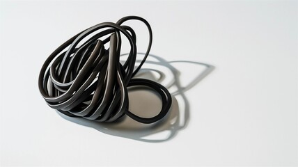 Photorealistic image of a collapsible cord holder with soft edges on a white background
