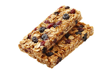Two granola bars isolated on transparent background
