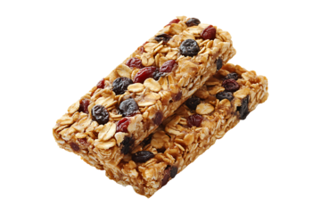 Two granola bars isolated on transparent background
