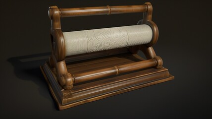 Fototapeta premium Photorealistic image of a bamboo paper towel holder