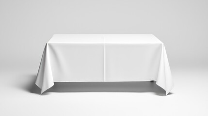 Clean white tablecloth on rectangular table minimalist elegant background photography