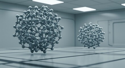 Fototapeta premium Abstract Hexagonal Nanostructure – Molecular Engineering Concept