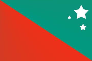 Colorful geometric pattern with red and teal shades featuring white stars in a modern design