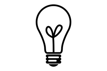 Light bulb with plant growing inside symbolizes creativity and sustainability in modern design