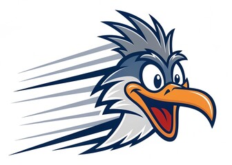 Fototapeta premium Swift Emblem: A dynamic illustration of a speedy roadrunner, showcasing its quickness and energy, perfect for conveying notions of velocity and dynamism.