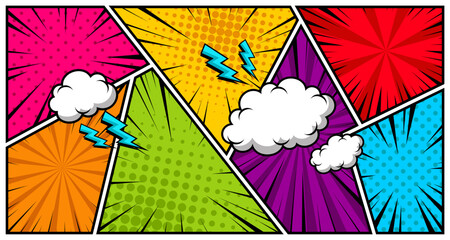 comic strip . Vector Retro Comic Book Speech Bubbles, Vector Illustration